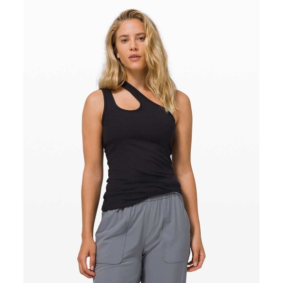 lululemon athletica Tops - Lululemon LA Double Strap Shoulder Tank Black Size 8 Medium